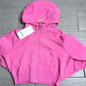 Lululemon Pink Scuba Full-Zip Cropped Hoodie Jacket